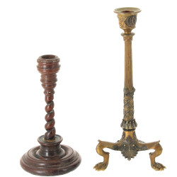 Bougeoir XIXème en bronze à 2 patines, p
