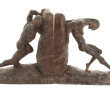 Paire de serre-livres en bois sculpté en