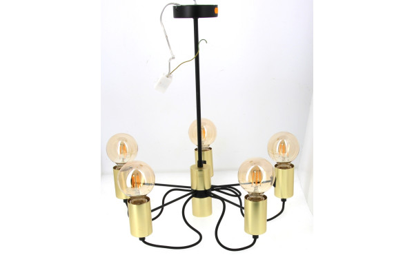 Suspension moderne à 5 bras de lumière. 