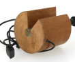 Pied de lampe en bois et métal, forme cy
