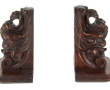 2 paires de consoles en bois sculpté, la