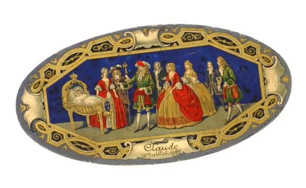 Boîte à dragées ovale "Claude 16 juillet