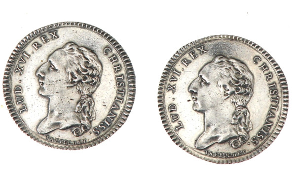 2 jetons en argent Louis XVI Procureur d