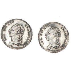 2 jetons en argent Louis XVI Procureur d
