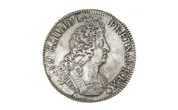Ecu en argent aux insignes Louis XIV (1