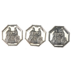 TROIS JETONS d'ARGENT, BANQUE de FRANCE 