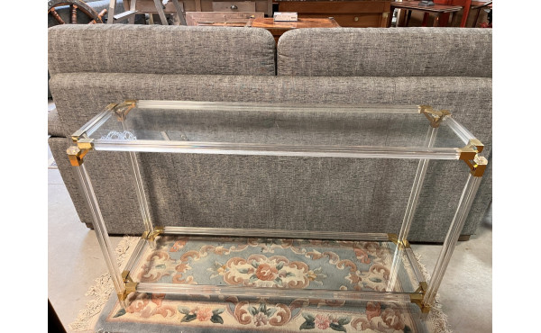 Console moderne en plexiglass et métal d