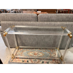 Console moderne en plexiglass et métal d