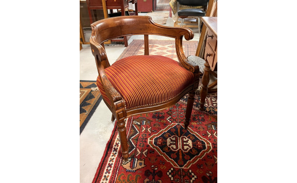 Fauteuil de bureau XIXème en acajou, déc