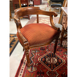 Fauteuil de bureau XIXème en acajou, déc