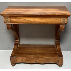 Console en placage de noyer, XIXème, ouv