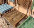 6 chaises en fil de scoubidou (oxydation