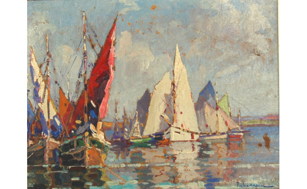 Fernand JEANNEAU (1884-1966) "Marine", h