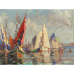 Fernand JEANNEAU (1884-1966) "Marine", h