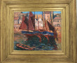 R. DESFONTAINE (Xxème) "Barques au port,