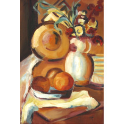 Ecole Xxème "Nature morte dans les tons 