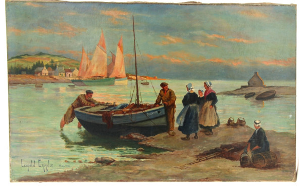 LEOPOLD CAMUS "Retour des pêcheurs en Br