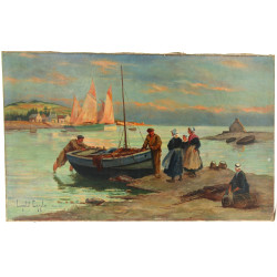 LEOPOLD CAMUS "Retour des pêcheurs en Br