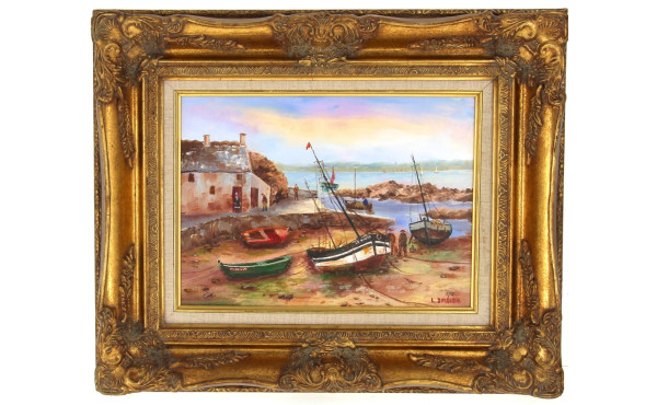 Lucien DONDAINE (1926-?) "Petit port de 