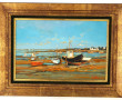 GILLON (Xxème) "Marine à Piriac", huile 