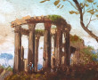 Ecole XIXème "Paysage animé aux ruines",