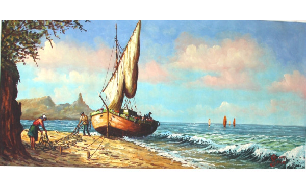 SAINT-CLAIR (1899-1990) "Marine dans le 