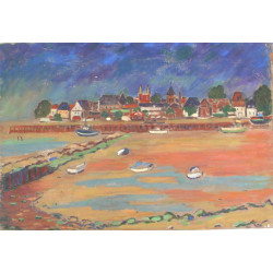 Ecole Française Xxème "La plage", huile 
