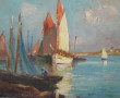 Ecole Française Xxème "Marine", huile su