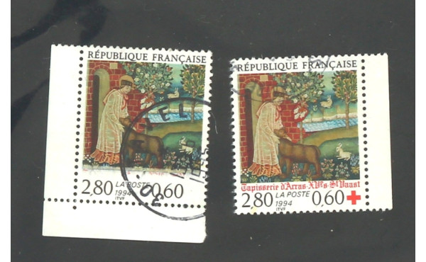 France - 2 timbres oblitérés dont un san