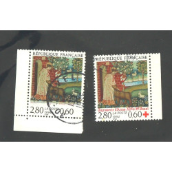 France - 2 timbres oblitérés dont un san