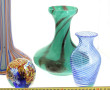 Lot de verreries en verre de couleurs : 