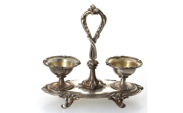 CHRISTOFLE - Saleron double ancien en mé