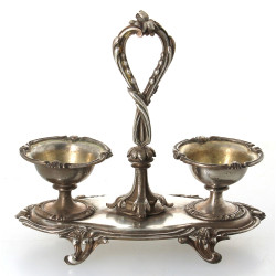 CHRISTOFLE - Saleron double ancien en mé