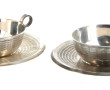 Paire de tasses à thé en métal argenté à