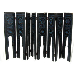 Petit paravent de table en laque à 8 fe