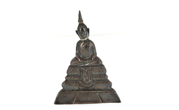 BIRMANIE - Bouddha en feuille d'argent r