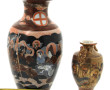 Deux vases en porcelaine Satsuma polychr