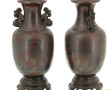 CHINE - Paire de vases en bronze, H 29,5