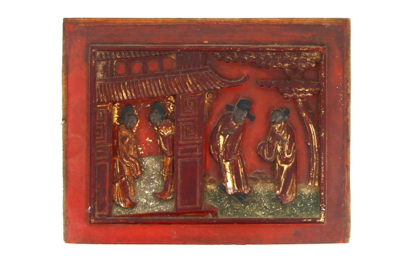 CHINE XIXème - Petit panneau de meuble e