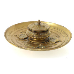 Encrier en bronze XIXe avec son godet di