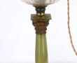 Lampe à pétrole (électrifiée) et pied de
