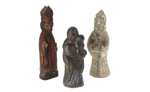 Lot de 3 statuettes religieuses dont une