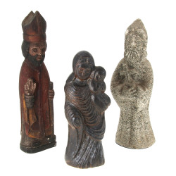 Lot de 3 statuettes religieuses dont une