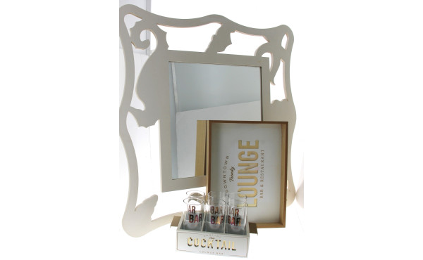 Lot comprenant un miroir blanc crème : 6