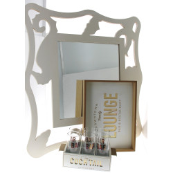 Lot comprenant un miroir blanc crème : 6