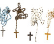 Lot de 4 chapelets anciens (une croix à 