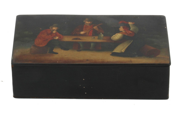 Petit coffret XIXe en carton bouilli, co