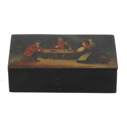 Petit coffret XIXe en carton bouilli, co