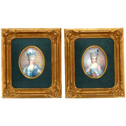 "Elégantes du XVIIIème" paire de miniatu
