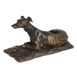 Ecole Française XIXème "Lévrier couché",